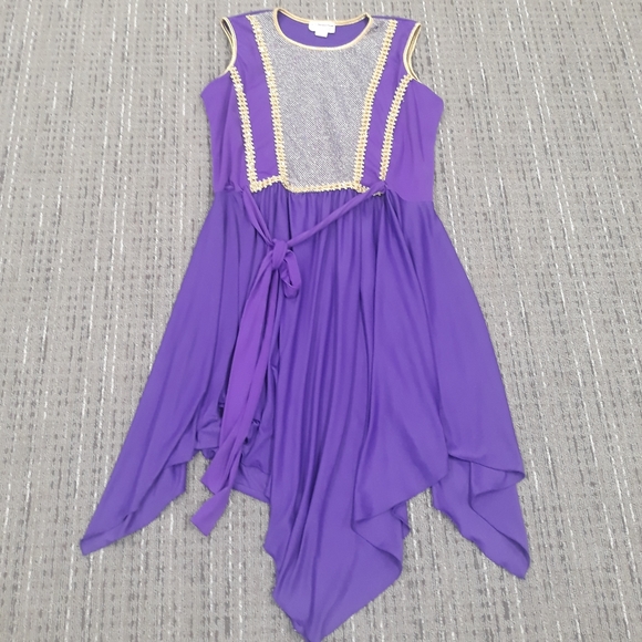 Rejoice Dance Ministry Sleeveless Purple and Gold Praise Dance Dress - Size 4X - Picture 12 of 12